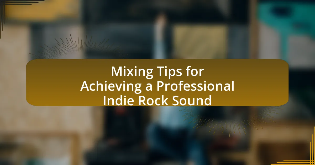 Mixing Tips for Achieving a Professional Indie Rock Sound