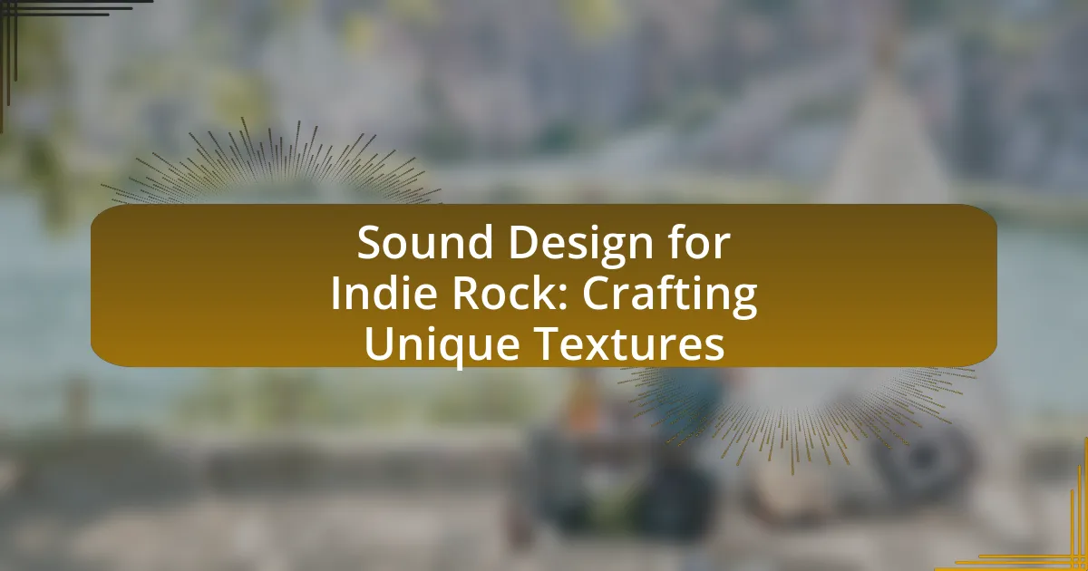 Sound Design for Indie Rock: Crafting Unique Textures