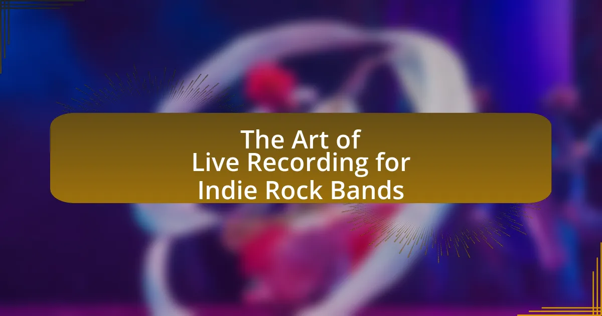 The Art of Live Recording for Indie Rock Bands