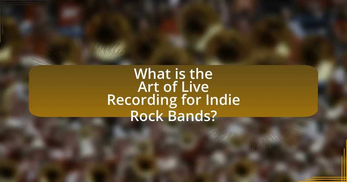 What is the Art of Live Recording for Indie Rock Bands?
